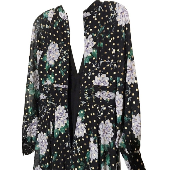 Yumi Kim black long sleeve floral maxi dress Size S NWOT - Picture 6 of 7